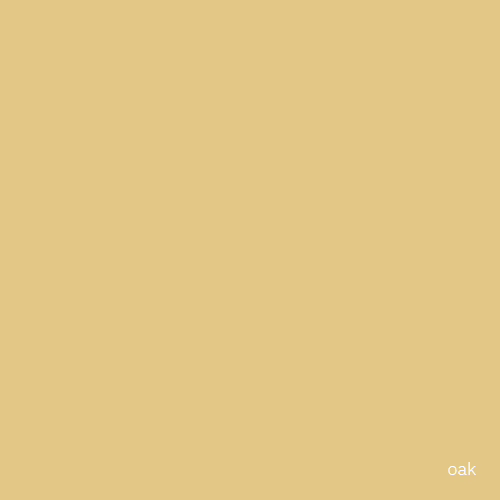 Flat solid light oak beige color filling the entire image. Minimalist color swatch with a warm, slightly yellow undertone and a smooth, uniform surface. In the lower-right corner a small white lowercase label 'oak'. No other objects or patterns.